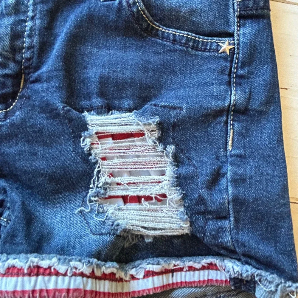 Justice Girls Denim Shorts Bundle Size 12/12Slim Embroidered /Distressed 4Pack
